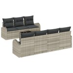 Ensemble de Canapés de Jardin vidaXL 8 Pièces avec Coussins Gris Clair Rattan Synthétique