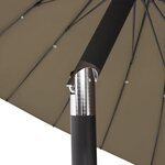 vidaXL Parasol d'extérieur avec mât en aluminium 270 cm Taupe