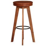vidaXL Chaises de bar lot de 2 cuir véritable et bois d'acacia solide