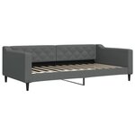 vidaXL Lit de jour avec gigogne et matelas gris foncé 100x200 cm tissu