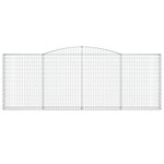 vidaXL Paniers à gabions arqués 15 Pièces 400x30x140/160 cm Fer galvanisé