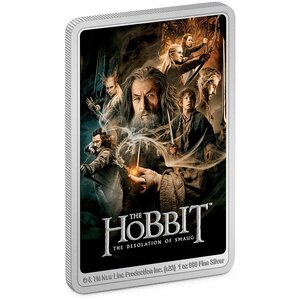 Pièce de monnaie 2 Dollars Niue 2023 1 once argent BE – Le Hobbit : la désolation de Smaug