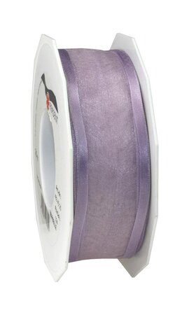 Organza marseille 25-m-rouleau 40 mm laitonné lilas