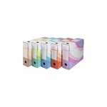 Lot 5 Boites Archive Dos 80mm Carton Ondulé - Couleurs Assorties - X 8 - Exacompta