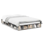 vidaXL Cadre de lit sonoma gris 140x190 cm bois d'ingénierie