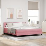 vidaXL Lit à ressort avec matelas et LED Rose 180x200 cm Velours