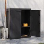 vidaXL Armoire de rangement d'extérieur noir 65x37x85 cm PP