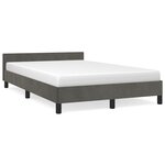 vidaXL Cadre de lit avec tête de lit gris foncé 120x190 cm velours