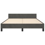 vidaXL Cadre de lit avec tête de lit Gris foncé 140x190 cm Velours