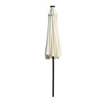 Parasol octogonal inclinable Ø 2 7 x 2 4 m lumineux solaire 24 LED polyester haute densité 180 g/m² crème