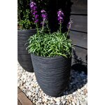 Capi Pot à fleurs Nature Rib élégant bas 36x47 cm noir KBLR782