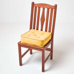Galette de chaise coussin rehausseur en coton Jaune moutarde  40 x 40 x 10 cm - HOMESCAPES
