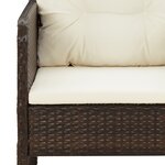 vidaXL Salon de jardin 2 Pièces avec coussins Marron Résine tressée