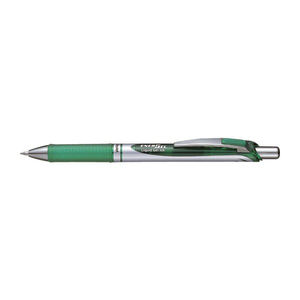 Stylo roller encre gel rétractable energel bl77 pointe 0 7 mm vert x 12 pentel
