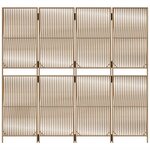 vidaXL Cloison de séparation 4 panneaux beige résine tressée