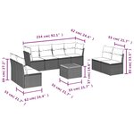 vidaXL Salon de jardin 9 Pièces avec coussins noir résine tressée