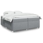 vidaXL Sommier à lattes de lit avec matelas Gris clair 200x200cm Tissu
