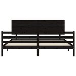 vidaXL Cadre de lit avec tête de lit noir 200x200 cm bois massif