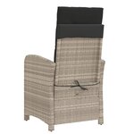 vidaXL Chaise inclinable de jardin avec repose-pied gris clair rotin