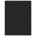 vidaXL Buffet haut Noir 69 5x34x180 cm Bois d'ingénierie