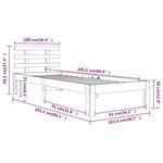vidaXL Cadre de lit Marron miel Bois massif 100x200 cm