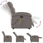 vidaXL Fauteuil inclinable de massage électrique Taupe Tissu