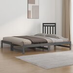 vidaXL Lit coulissant sans matelas gris 2x(90x200) cm