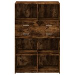 vidaXL Buffet haut chêne fumé 80x42 5x124 cm bois d'ingénierie