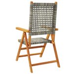 vidaXL Chaises inclinables de jardin lot de 8 gris rotin bois massif