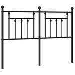 vidaXL Tête de lit métal noir 140 cm
