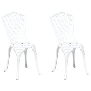 vidaXL Chaise de jardin 2 Pièces Blanc 55 x 56 5 x 91cm Aluminium
