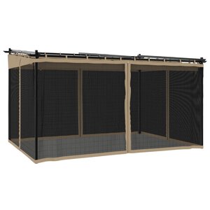vidaXL Tonnelle avec parois en filet taupe 4x3 m acier