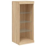 vidaXL Buffets avec lumières LED 3 Pièces chêne sonoma bois d'ingénierie