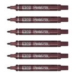 Marqueur permanent N50 pointe ogive 2 mm Marron x 6 PENTEL