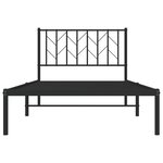 vidaXL Cadre de lit métal avec tête de lit noir 100x190 cm