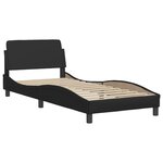 vidaXL Cadre de lit avec lumières LED noir 90x190 cm similicuir