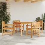 vidaXL Ensemble à manger de jardin 5Pièces Bois de teck massif