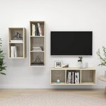 vidaXL Ensemble de meubles TV 3 Pièces Chêne sonoma Bois d'ingénierie
