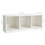 vidaXL Meuble TV Blanc 104x33x41 cm Bois de pin massif