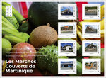 Collector 8 timbres - Les marchés couverts de Martinique - Lettre verte