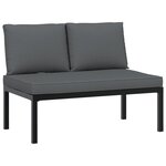 vidaXL Salon de jardin 5 Pièces avec coussins noir aluminium