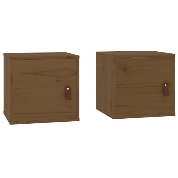 vidaXL Armoires murales 2Pièces Marron miel 31 5x30x30 cm Bois pin massif