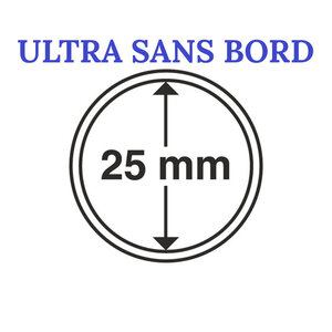 Capsules rondes sans bord ULTRA pour monnaies de collection. Diamètre intérieur - 25 mm
