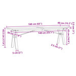 vidaXL Table basse cadre en Y 160x40x45 5 cm bois de pin massif fonte