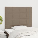 vidaXL Têtes de lit 2 Pièces Taupe 80x5x78/88 cm Tissu