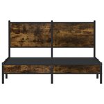 vidaXL Cadre de lit en métal sans matelas chêne fumé 140x190 cm