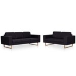 vidaXL Ensemble de canapé 2 Pièces tissu noir