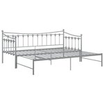 vidaXL Cadre de canapé-lit extensible Gris Métal 90x200 cm