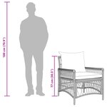 vidaXL Chaise de jardin avec coussins Beige 60x70x78 cm en poly rotin