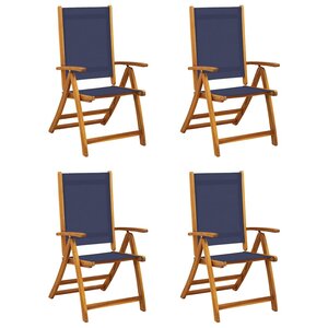 vidaXL Chaises pliables de jardin lot de 4 bois d'acacia et textilène